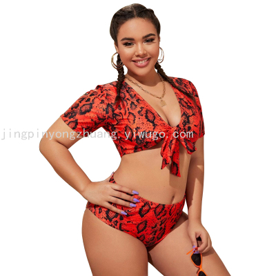 Plus-Sized Swimsuit  European and American Bikini 2021 New Swimsuit Split Large Size Outer Single Swimsuit