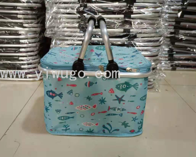 Oxford Cloth Small Size Insulator Basket Shopping  Storage Basket Fresh-Keeping Basket Picnic Basket in Stock Wholesale