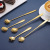 Stainless Steel Spoon Long Handle Stirring Spoon Ins Cherry Blossom Spoon Rose Spoon Titanium Square Head Spoon Leaf Spoon a Three-Tined Fork