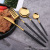Stainless Steel Knife Fork Spoon and Chopsticks Portuguese Black Gold Western Food/Steak Set Bright Knife and Fork Four-Piece Mirror Spoon