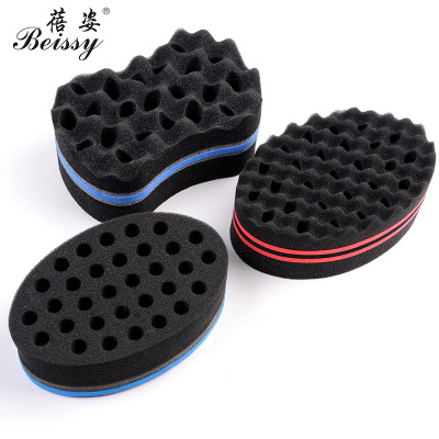 Cross-Border Double-Sided Wavy Sponge Brush Oval Brush Hot Foil Curly Hair Single-Sided Small Hole Dreadlocks Hot Hair Tools