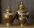 Ancient Rhyme Crafts Golden Hollow Ceramic Ornaments Creative Hollow Vase Temple Jar Decorations
