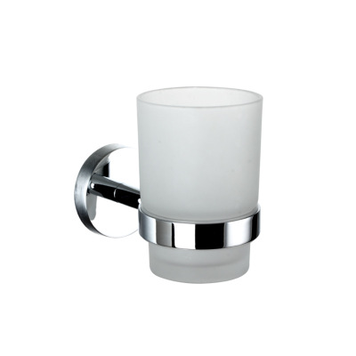 Exclusive for Cross-Border Gargle Cup Zinc Alloy Chrome-Plated Single Cup Holder Punch-Free Dual-Purpose Toothbrush Cup Holder