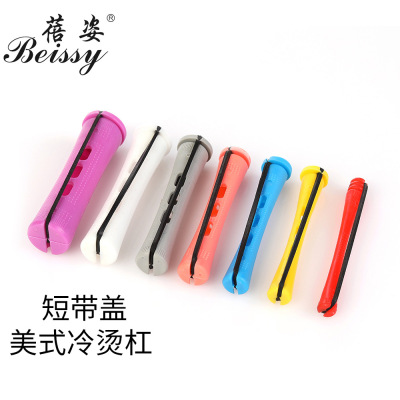 Cross-Border More Sizes American Cold Wave Plastic Short Cold Wave Hair Curler with Elastic Rubber Rubber Band Factory Direct Supply