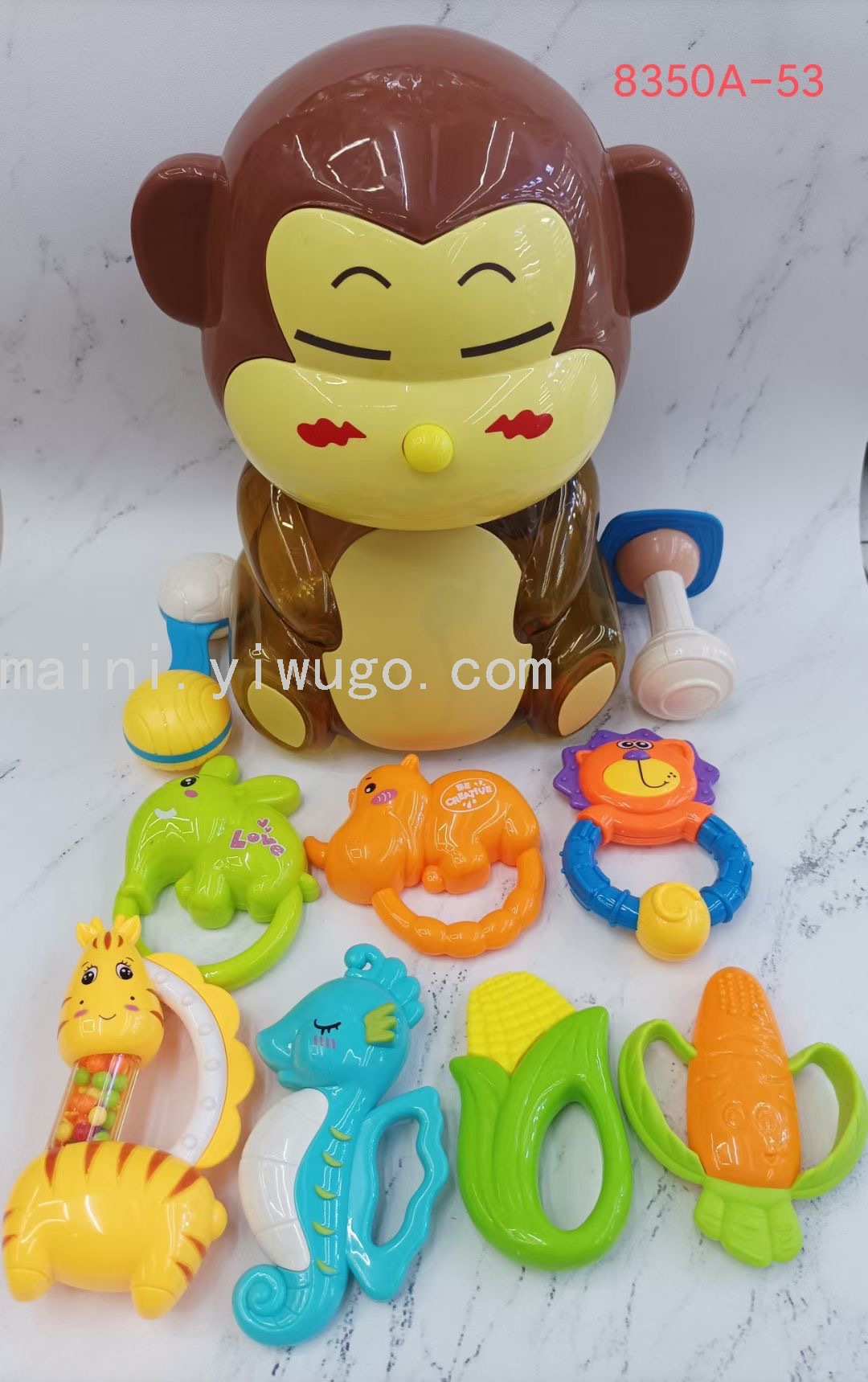 手抓摇铃可咬宝宝玩具婴儿益智拨浪铃鼓套装9只婴儿益智摇铃套装