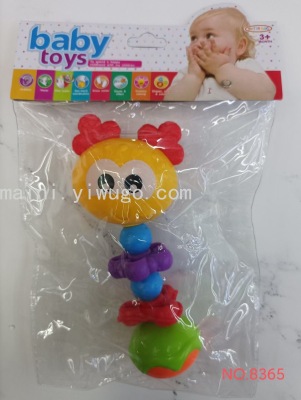 Colorful Rattle Comfort Toy Perfect Circle Ring Teether Ringing Bell Relieve Gums Colorful Caterpillar Rattle
