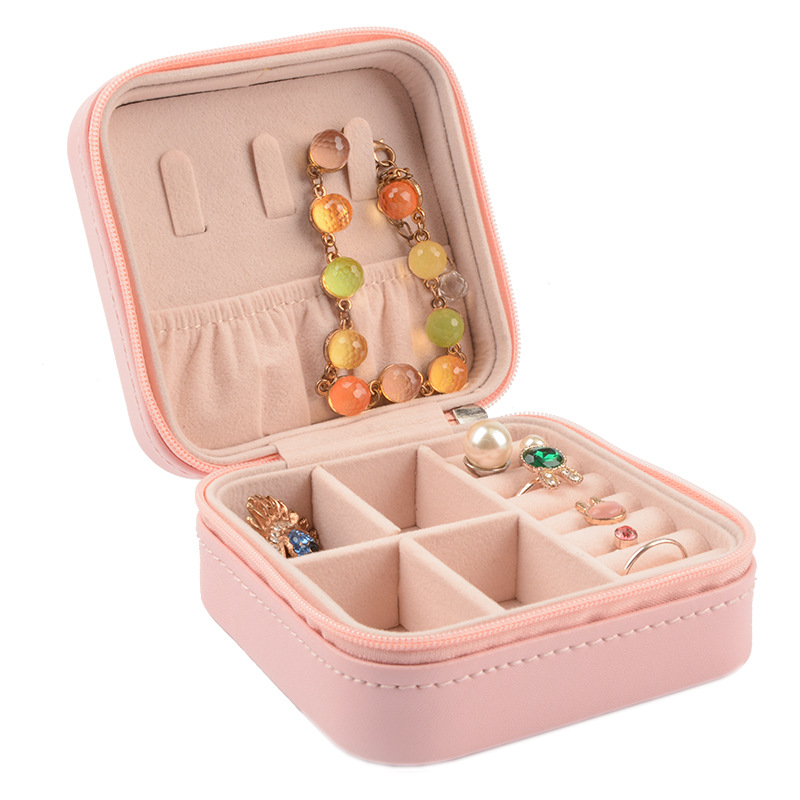 首饰盒首饰包绒布便携戒指耳钉耳环盒子饰品旅行收纳盒跨境亚马逊