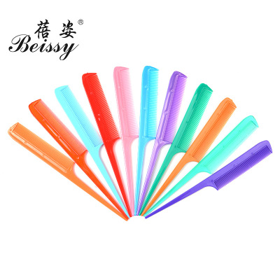 Beizi Colorful Flat Pointed Tail Comb Cross-Border Hot Barber Shop Household Hairdressing Dense Gear Comb Makeup Tools