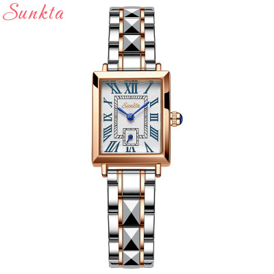 Sunkta Foreign Trade Popular Style Women's Quartz Watch Waterproof Watch with Steel Strap