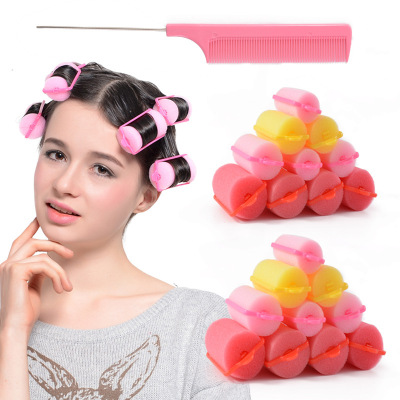 Beizi More Sizes Sponge Hair Curlers Set Cross-Border Hot Selling Pear Flower Headband Frame Buckle Hair Roller Hair Tools