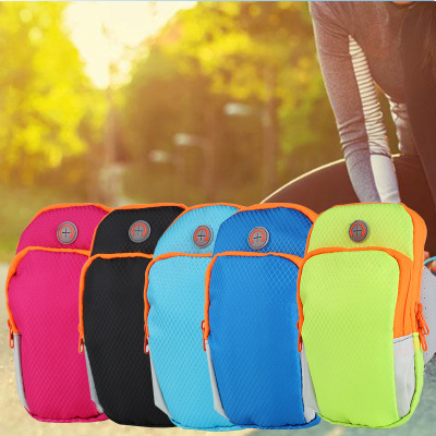 Sports Outdoor Hand Arm Bag Fitness Sports Mobile Phone Arm Band Nylon Mobile Phone Arm Bag Universal for 4-6-Inch Mobile Phone