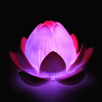 Colorful Lotus Lotus Lamp Led Buddha Worshiping Lamp Glowing Night Lights Plastic Lotus Lantern
