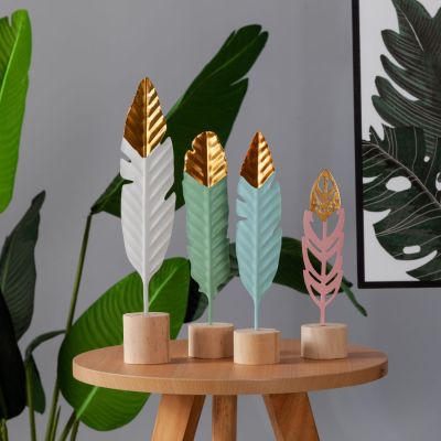 Space Ins Style Nordic Simple Creative Design Iron Art Feather Ornament Living Room Dining Table Bedroom Photography Props
