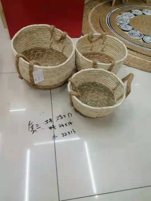 Corn Leaf Woven Sleeve Three Storage Basket