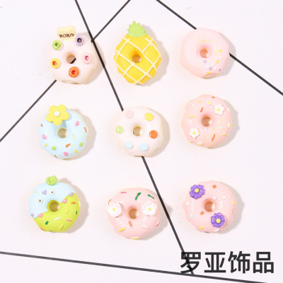 New Fruit Doughnut Bread Handcraft Jewelry Resin Accessories