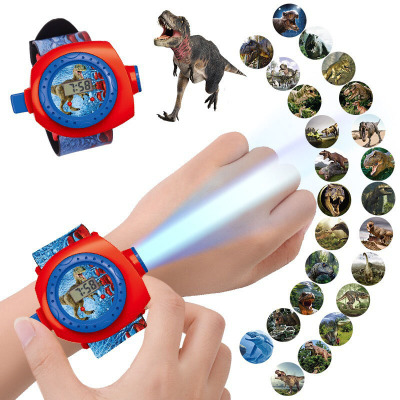 Children's Cartoon Electronic Watch 3D Dinosaur 24 Figure Projection Cartoon Watch