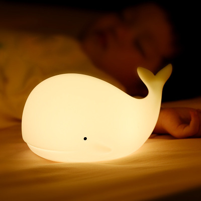Ocean Silicone Lamp Creative Whale Small Night Lamp Bedroom Children Sleeping with Eye Protection Gift Atmosphere Bedside Lamp