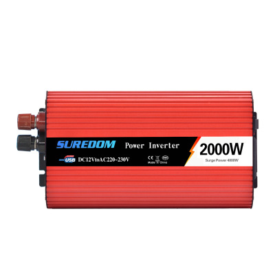 2000W Inverter Vehicle-Mounted Inverter Double USB Charger Solar Inverter Power Adapter