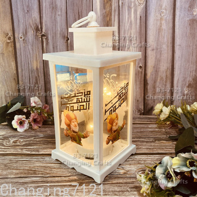 Ramadan Plastic Antique Kerosene Flame Storm Lantern Christmas Electronic Candle Holder Ramadan Guerbang Lesser Bairam