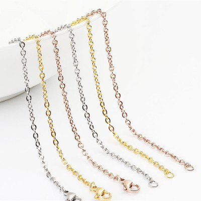 Factory Wholesale Custom Stainless Steel Necklace O-Shaped Chain Couple Necklace Jewelry Chain DIY Jewelry Necklace