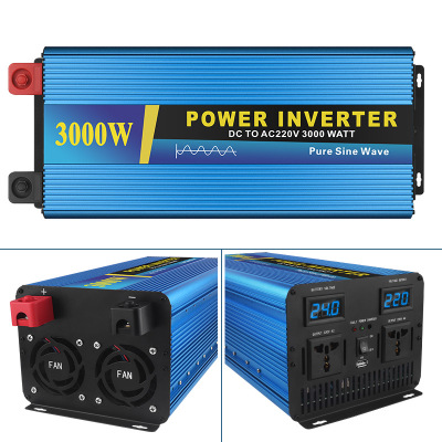 Pure Sine Wave Inverter Lightning to 220V Vehicle-Mounted Home Use 3000W Battery Converter