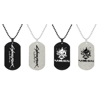 New Anime Cyberpunk Necklace Pendant Surrounding the Game Stainless Steel Trendy Cool Necklace European and American Style Unique Key