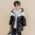 Children's down Jacket Mid-Length White Duck down Thickened Warm Glossy Coat for Boys and Girls