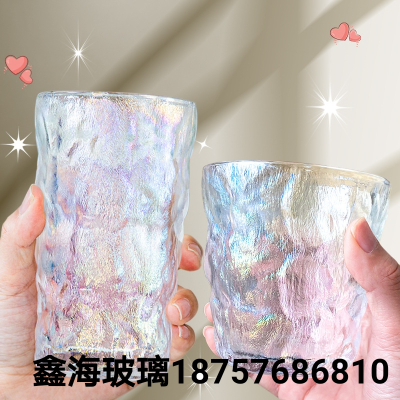 Internet Celebrity Glass Rainbow Color Glacier Cup Colorful Cup a Pair of Glasses Internet Celebrity Cup Iceberg Cup Texture