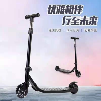 Black Carbon Steel Scooter Two-Wheel Scooter Children Luge Stroller