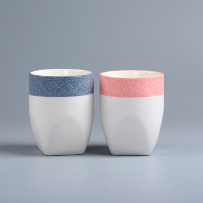 Japanese Style Tableware Yuxue Longling Imitating Stone Straight Cup Creative Individual Porcelain Straight Cup Tea Cup Gargle Cup