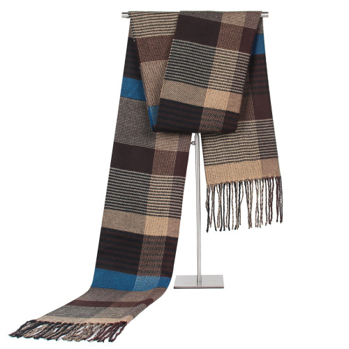 new autumn and winter korean style plaid middle-aged and elderly men‘s scarf men‘s cashmere-like warm scarf gifts