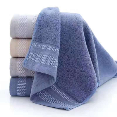 Pure Cotton Towel Absorbent Lint-Free Face Cloth Thick Soft Household White Plaid Male and Female Students Bath Face Cleaning