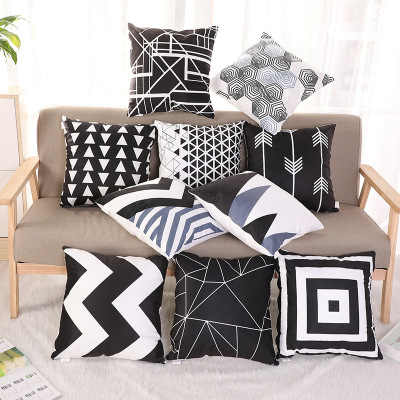 Factory Direct Supply New Fashion Soft Flannel Simple Fresh Pillow Color Geometric Series Pillow Wholesale