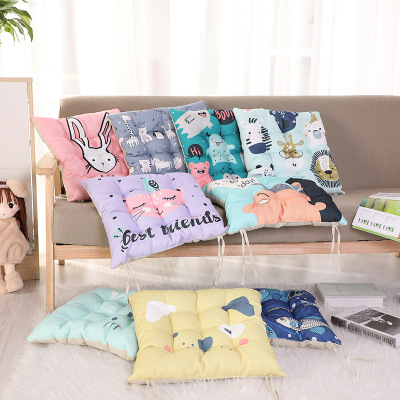 Cute Fashion Animal Fresh Style Skin-Friendly Cushion Digital Printing Flannel Chair Cushion Wholesale