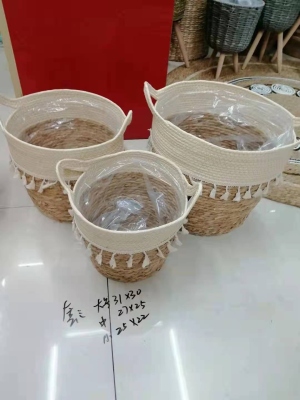 Water Plants Woven Tassel Storage Meal, Flower Basket
