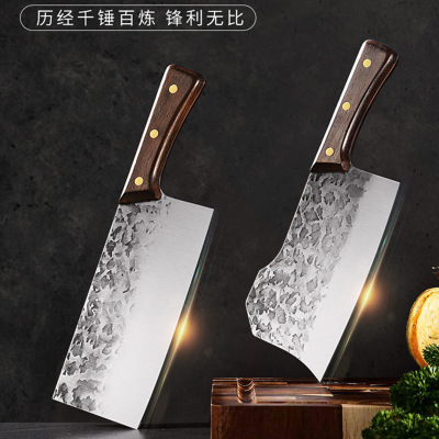 New Chinese Forged Kitchen Knife Door Frame Handle Thickened Stainless Steel Chopper Knife Household Bone Cutting Knife in Stock Wholesale