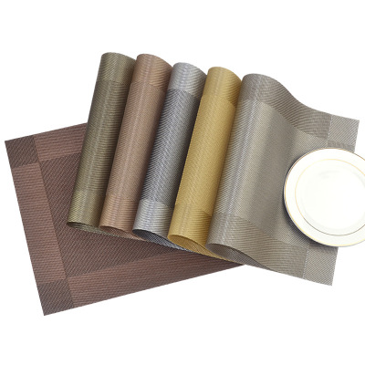 Factory Direct Sales Environmental Protection PVC Western-Style Placemat Hotel Dining Table Cushion Heat Insulation Plate Mat Woven Placemat Cup Coasters