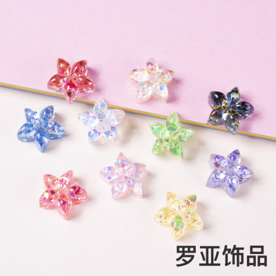 New Resin Accessories Five-Pointed Star Glossy Glitter