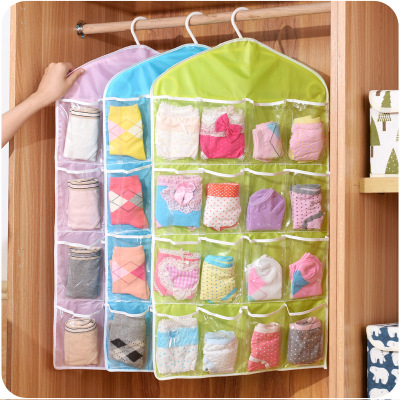 Wardrobe Panties Socks Assorted Storage Bags Hanging Bag 16 Grid Hanging Storage Organization Storage Bag Wholesale