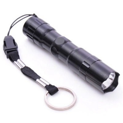 Mini Strong Light LED Energy-Saving Flashlight White Light Flashlight No. 5 Black Aluminum Alloy Small Flashlight