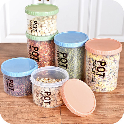 Kitchen Transparent Snack Storage Box Storage Cereal Can Plastic Cereals Storage Tank Food Sealed Cans