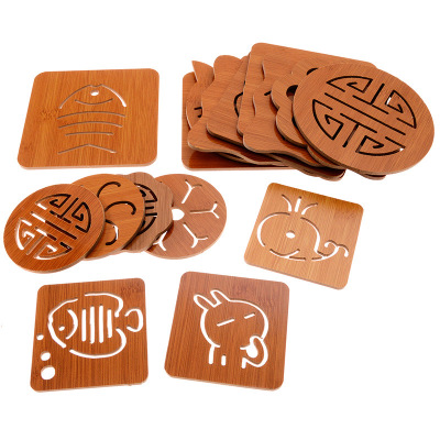 Kitchen Anti-Scald Thermal Pad Placemat Non-Slip Bowl Placemat Cute Wood Large Dining Table Cushion Coaster Wholesale
