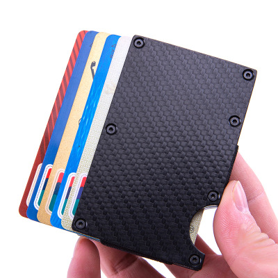 Factory Customized Anti-Theft Swiping Credit Card Box Carbon Fiber Material Wallet Card Clamp Multi-Color in Stock Card Holder in Stock