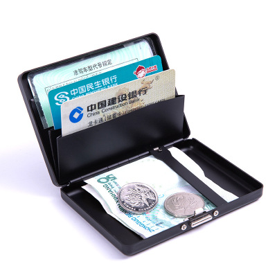 Cross-Border Amazon Anti-Magnetic RFID Anti-Theft Card Swiping Bag Automatic Pop-up Card Aluminum Case Credit Card Box Cigarette Case