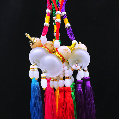 Car Perfume Pendant Car Hanging Ornaments Pendant Crystal Gourd Double Tassel Pendant