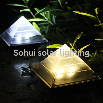 Amazon Outdoor Hot Solar Pyramid Lawn Lamp Waterproof Home Courtyard Garden Super Bright Ground Lamp