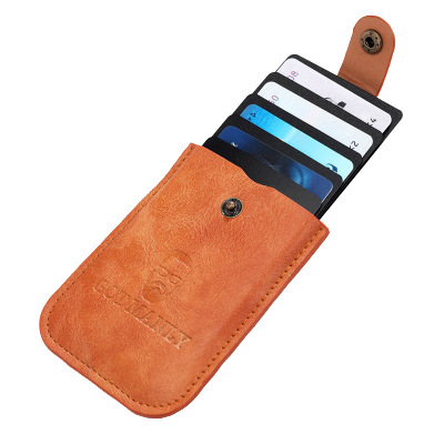 European and American New Pull-out Men's Leather PU Multiple Card Slots Credit Card Bank Card Holder Certificate Card Holder Card Holder
