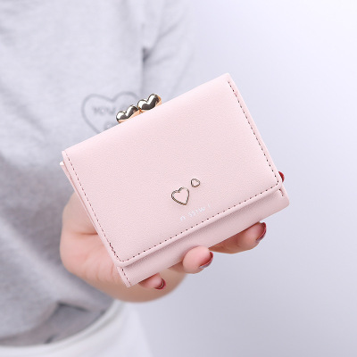 2021 New Ladies' Purse Summer Little Fresh Women's Three-Fold Wallet Short Love Lady's Wallet Card Holder