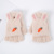 Women's Winter Warm Imitation Mink Cartoon Cute Radish Rabbit Half Finger Cap Cold-Proof Knitted Student Gloves