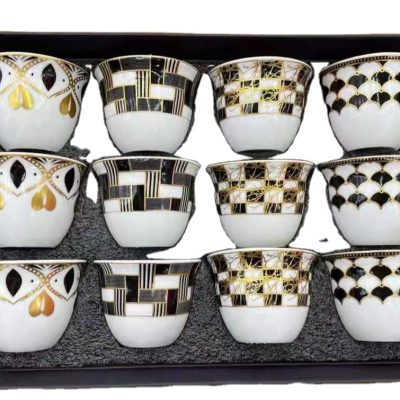 12pcs colorful coffee cup without handle china ceramic dinne